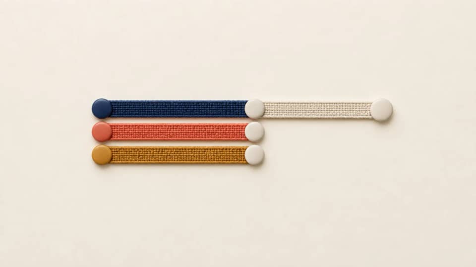 Two parallel child bands overlap beneath a longer parent band whose remaining section stays unpatterned.