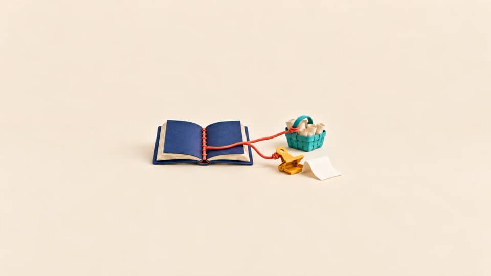 One incident book links a populated discussion basket and an open follow-up clip beside a blank receipt.